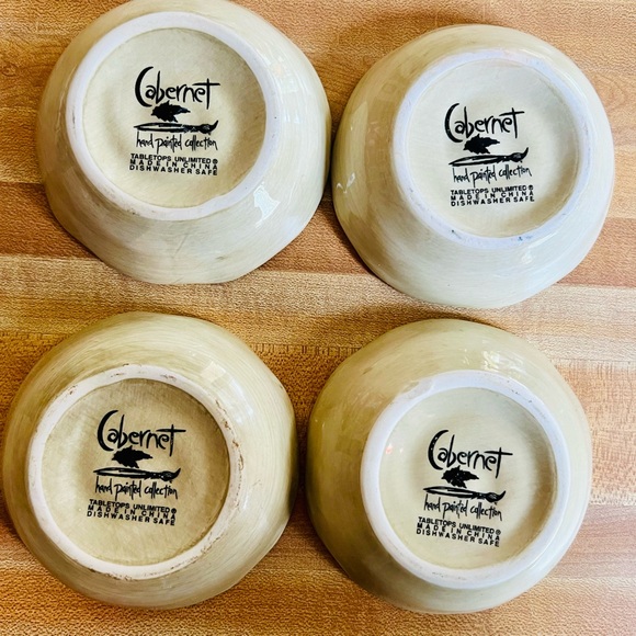 Tabletops Set of 4 Cabernet Olive Oil Dipping Bowls EUC - Picture 10 of 11